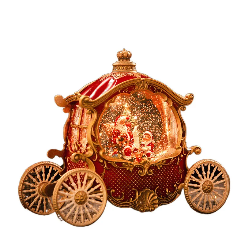 

Christmas carriage old man music box crystal ball automatic snow children birthday gift girlfriend