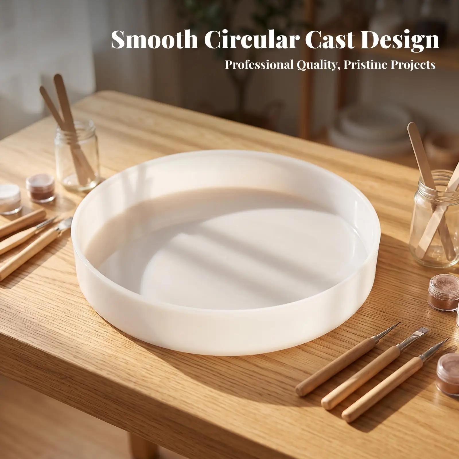 Round Resin Mold Easy to Demold Round Silicone Mold High-Quality Translucent for Crafters, DIY Crafts