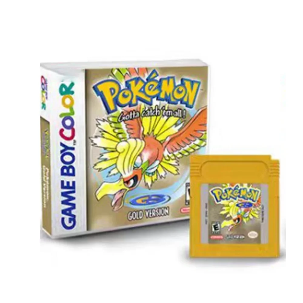 Mehrsprachige Version Pokémon-Karten Serie Crystal Gold Blau Grün Rot Silber Gelb Batteriebetriebene Boxed-Spielkassette für GBC – Detail 5