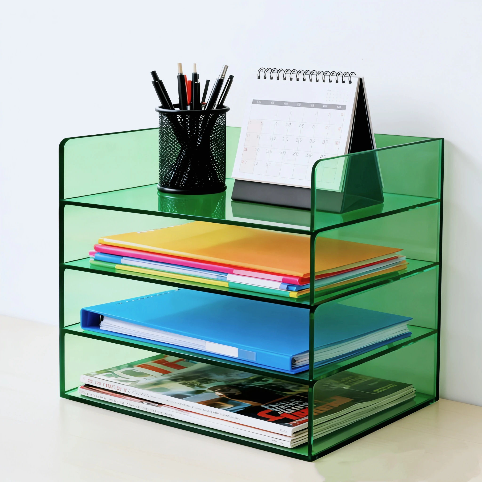 Multifunctional 4-Tier Acrylic Display Stand, Perfume Lipstick Storage Must-Have, Home Office Desk Tidy