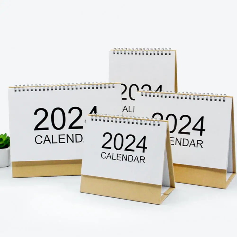 Calendario de escritorio pequeño para espacios, minicalendario de escritorio abatible, diseño abatible, decoración de oficina para eventos, 2024