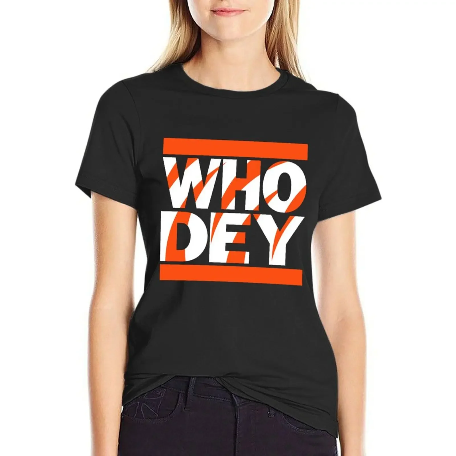 

WHO DEY DMC - Light on Dark T-Shirt summer tops new edition animal print plus size t shirts for Women loose fit