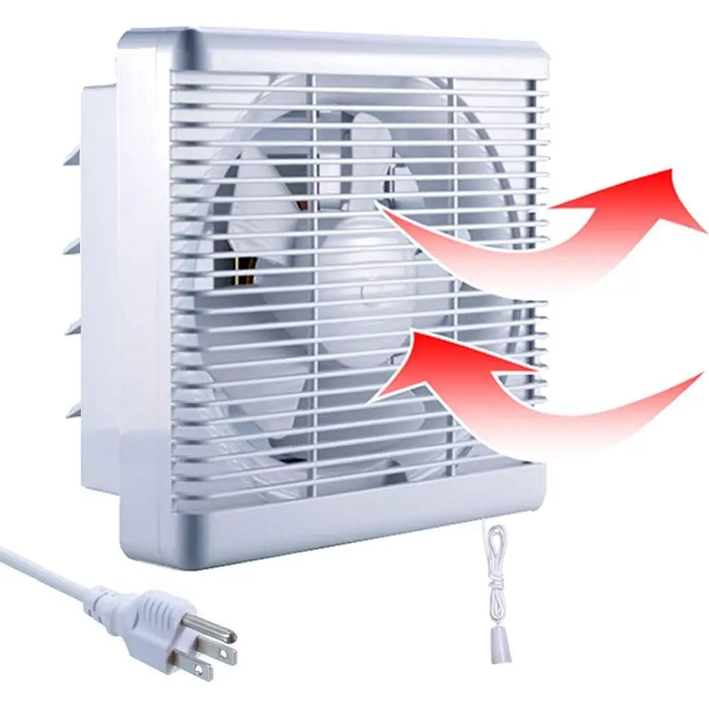 10 Inch Wall-Mounted Exhaust Fan, 11.6 Cutout, 35W Air Intake for Home Bathroom Ventilation