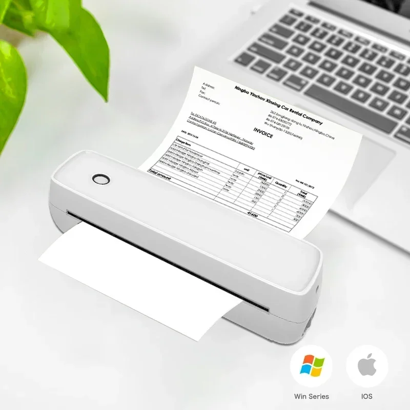 US.EU A4 طابعة حرارية A80 طابعة محمولة قابلة للشحن طابعة بلوتوث لاسلكية تدعم Windows/Android/Mac