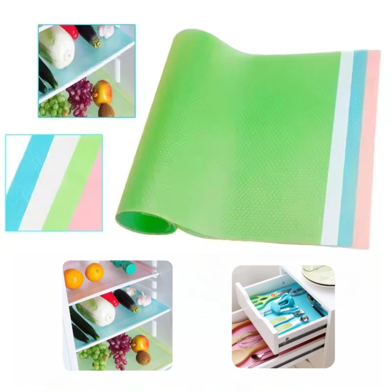 4PCS Four Refrigerator Mats Reusable Washable Fridge Liners 