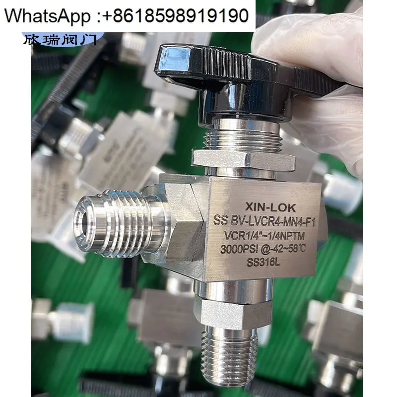 Интерфейс видеомагнитофона для водорода, рукав для карты с резьбой для газа, шаровой кран высокого давления BV, угол 316, прямой шаровой кран