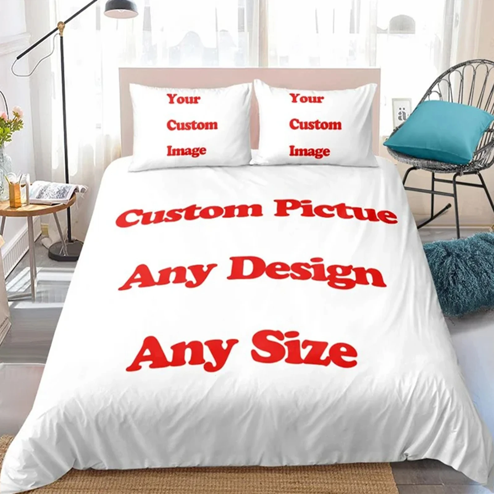 Cartoon Themed Custom-Sized Bedding Set Cute Patterned Duvet Cover Perfect Gift for Teenagers And Children