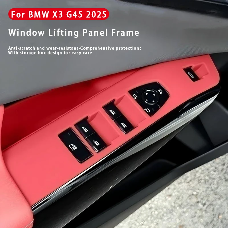 

For BMW X3 G45 2025 LHD Door Window Lifting Switch Panel Frame Trim Silicone Car Door Button Frame Trim Cover Car Accessories