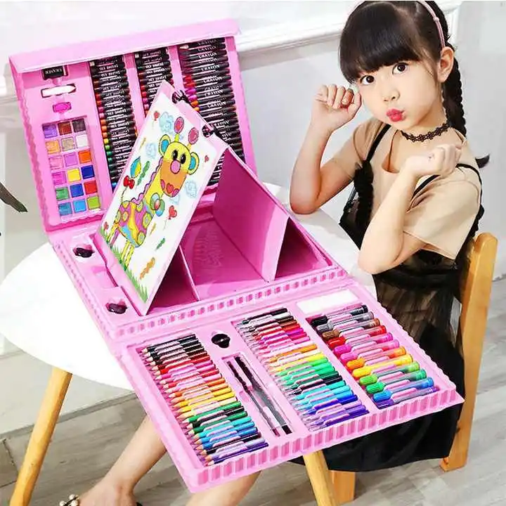 Children Art Painting Set Drawing Board Set Watercolor Pencil Crayon Water Pen Drawing Board Doodle Supplies Kid Educational Toy