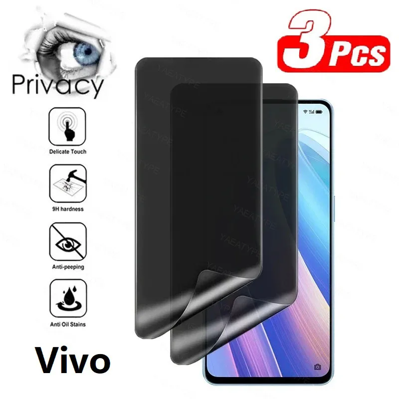 

3Pcs Privacy Hydrogel Film For VIVO X100 Ultra X80 X70 X50 X60 X90 X200 Pro Mini Screen Protector Without Fingerprint Unlocking