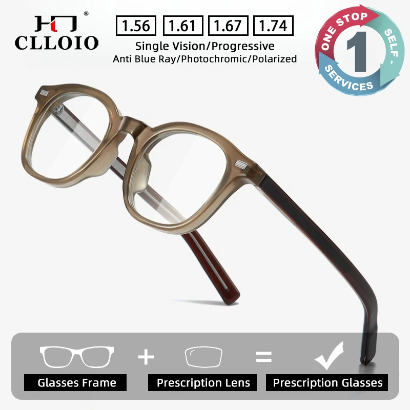 

CLLOIO Fashion Versatile Minimalist Prescription Glasses Anti Blue Light Myopia Glasses TR90 Round Progressive Reading Eyewear