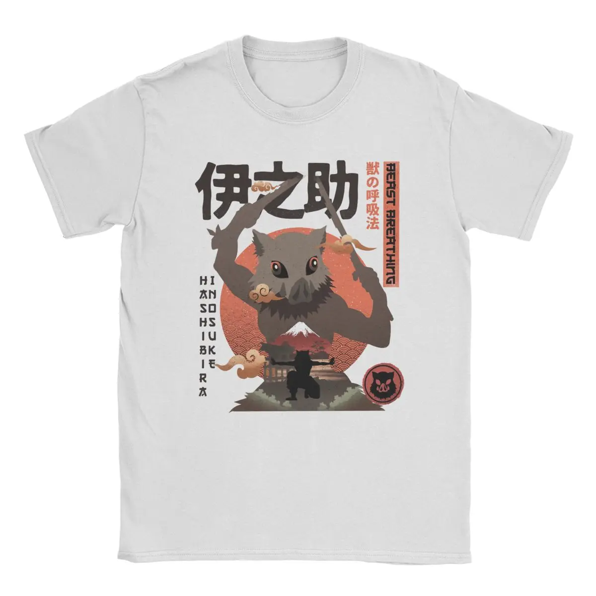 Hashibira Inosuke Anime Men T Shirt Vintage Tees Short Sleeve Round Collar T-Shirt Pure Cotton 6XL Clothing