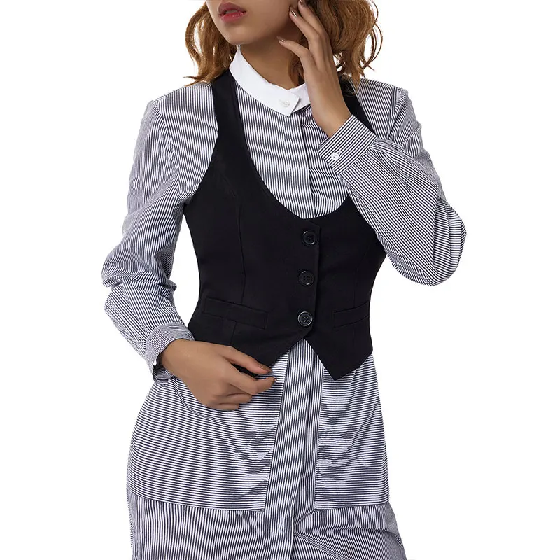 Women Casual Short Waistcoat Solid Color Sleeveless Button Down Slim Fit Dressy Vests Tuxedo Suit Racerback Vintage Streetwear