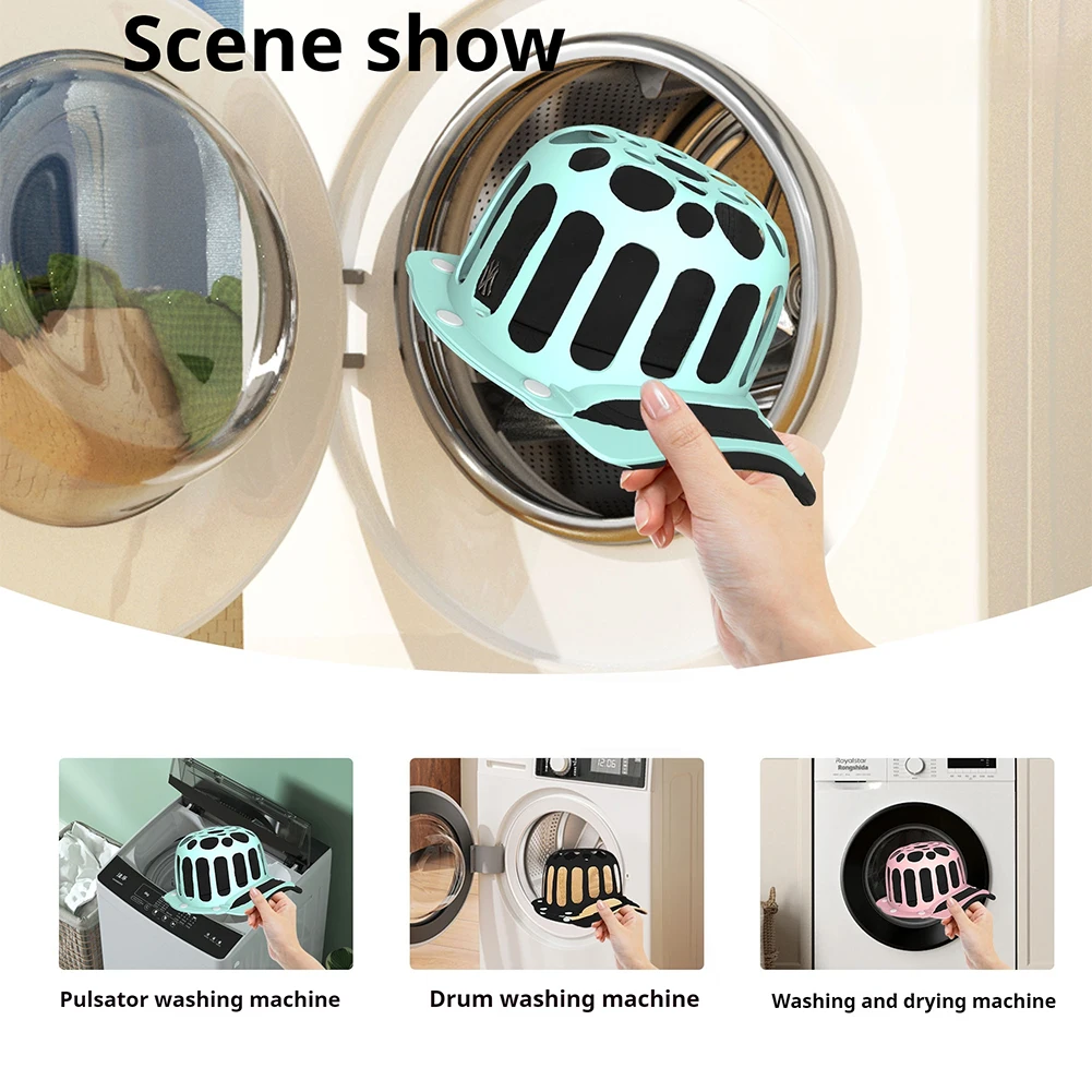 Hat Washer Cage Baseball Cap Washer Frame Silicone Baseball Hat Cleaning Protector for Curved Hats