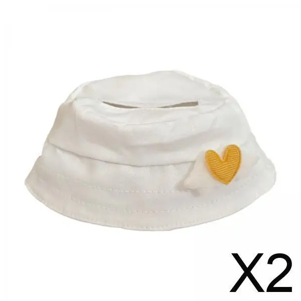 

Mini Bucket Hat for 17cm Plush Doll Cute Fabric Wide Brim Cap Doll Dress Up Accessory for Girls Toy Outfits Photo Prop