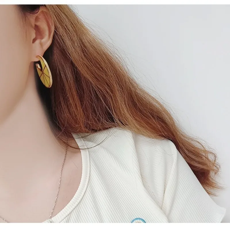 Light Luxury Small Fresh Fruit Acrylic Lemon Earrings Design Personalized Creative Fashion Earrings Japanese and Korean Jewelry