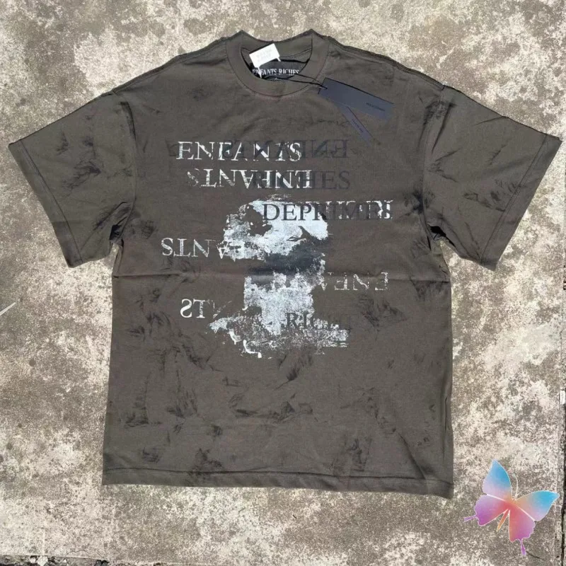 

24ss ERD T-shirts Wash Cement Dyed Explosive Cloud Film Short Sleeved Tops Hiphop Street Loose Cotton Men Women Tshirts