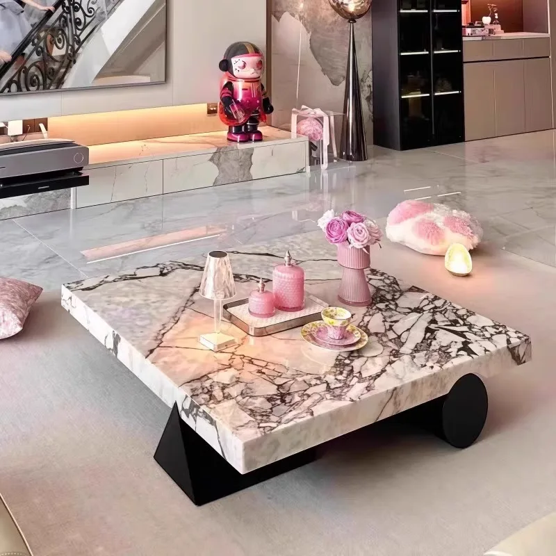 Italian Minimalist Calacatta Coffee Table, Versatile Square Design for All Spaces, Heat & Scratch Resistant, Luxury Customizable