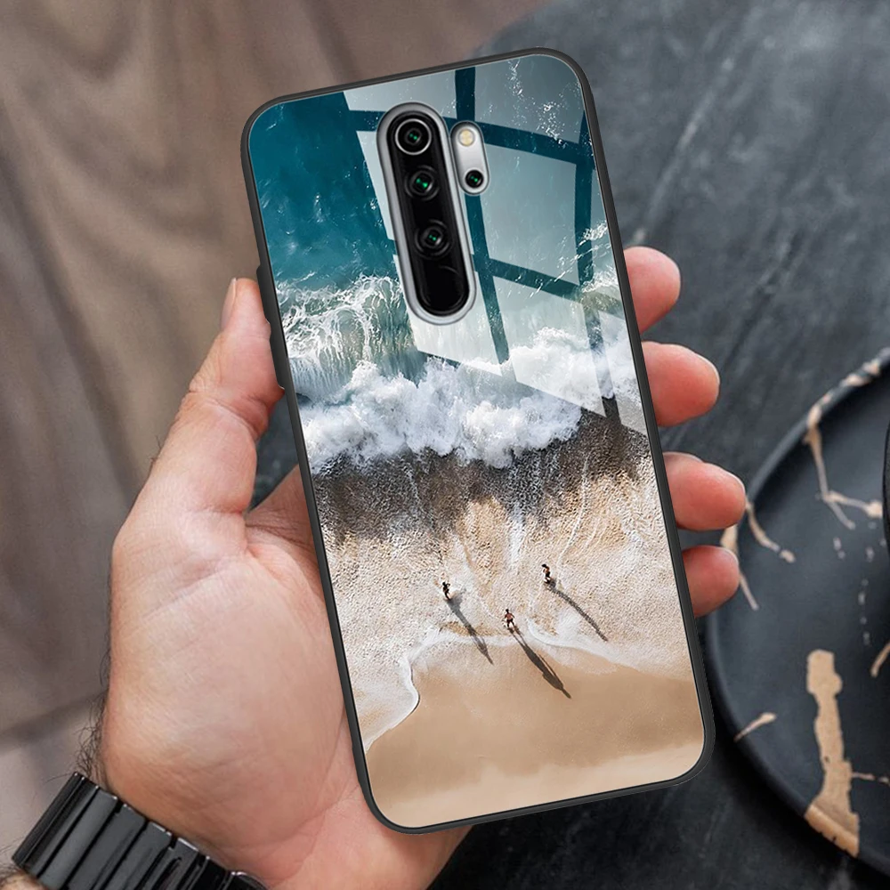 Tempered Glass Phone Case For Xiaomi Redmi Note 8 Pro Silicone Bumper Back Cover for Redmi Note8 Note 8 Pro 8T Case Cover Coque
