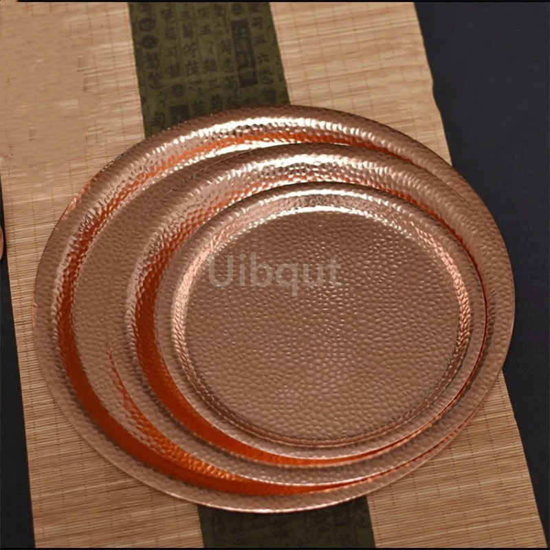 Hammered Copper Golden Decorative Tray 4