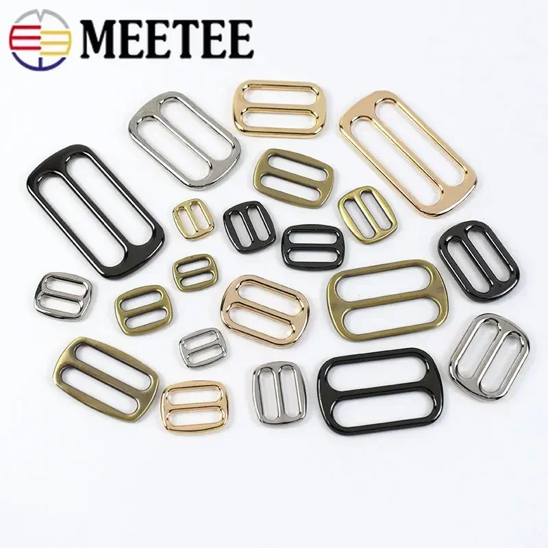 10pcs 12-50mm Bag Buckles for Belt Backpack Metal Slider Tri Glide Adjuster Buckle Strap Webbing Clasp DIY Sewing Accessories