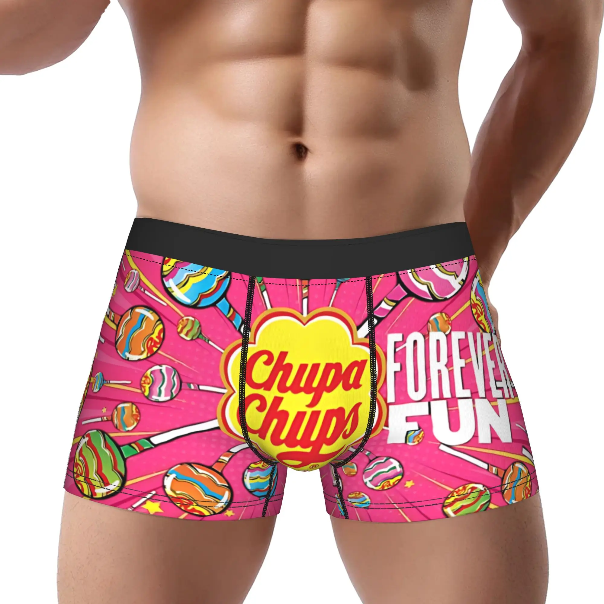 

Леденцы Chupa Chups для взрослых 18+ Мужские трусы-боксеры с принтом, шорты-боксеры, мужское нижнее белье