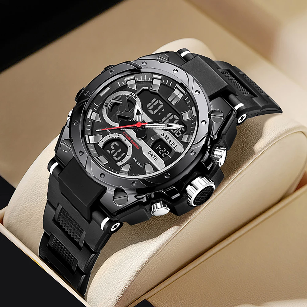 Quartz Electronic Fashion 8029 Watch 50M Waterproof LED Digital Auto Date Alarm Clocks Sport Watch For Men\'s
