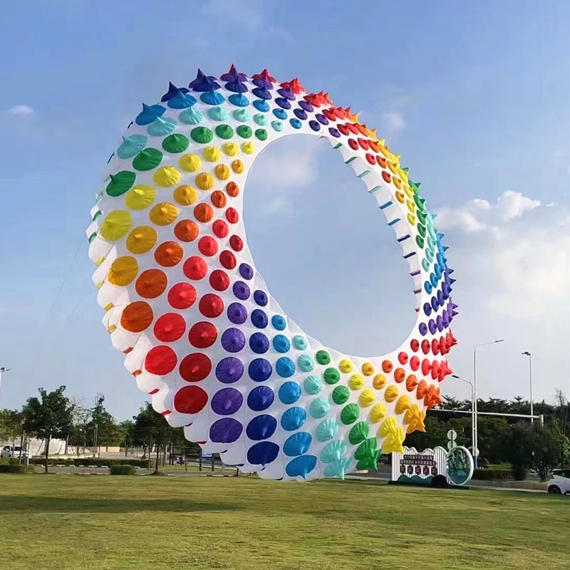 15m ring kites flying outdoor professional winds kites rainbow kites display kite factory professional kites Toys windsurfing