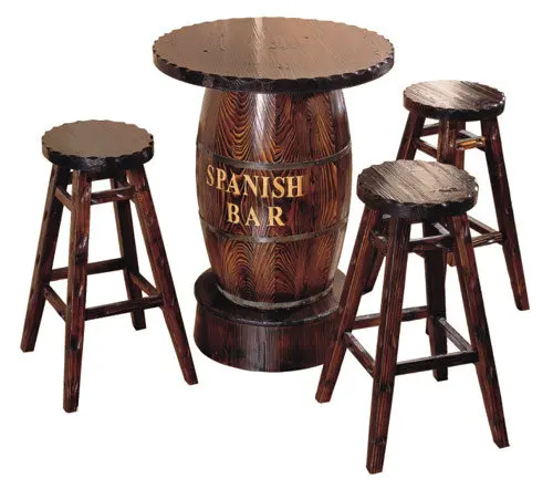 New Product Wooden Barrel Shape Table Chair For Bar