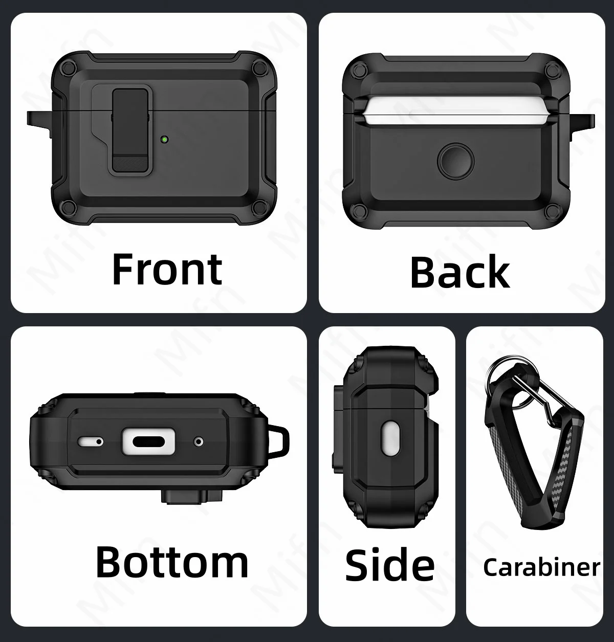 Nieuw Voor AirPods 3/Pro 2/Pro Case Secure Lock Oortelefoon Case Met Sleutelhanger Voor Mannen Voor Airpods 4e Generatie Case (USB C) 2024