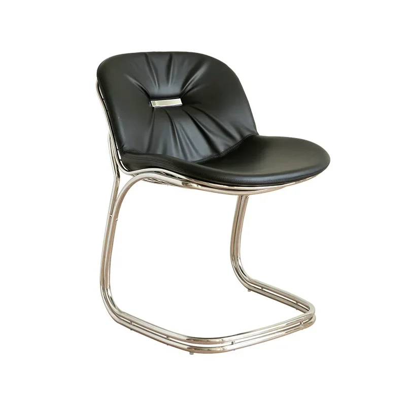 

Nordic Suspended Medieval Leather Dining Chair Light Luxury Home Leisure Backrest Chair