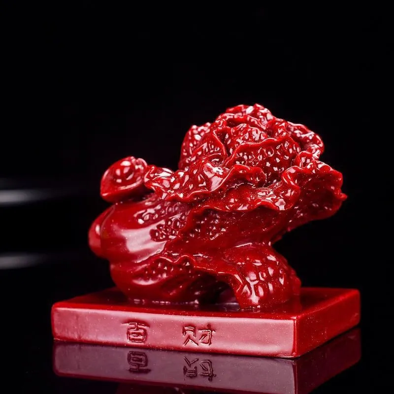 Cinnabar ornament cabbage purple gold sand car ornament Baicai natal year handicraft rough stone red sand pendant