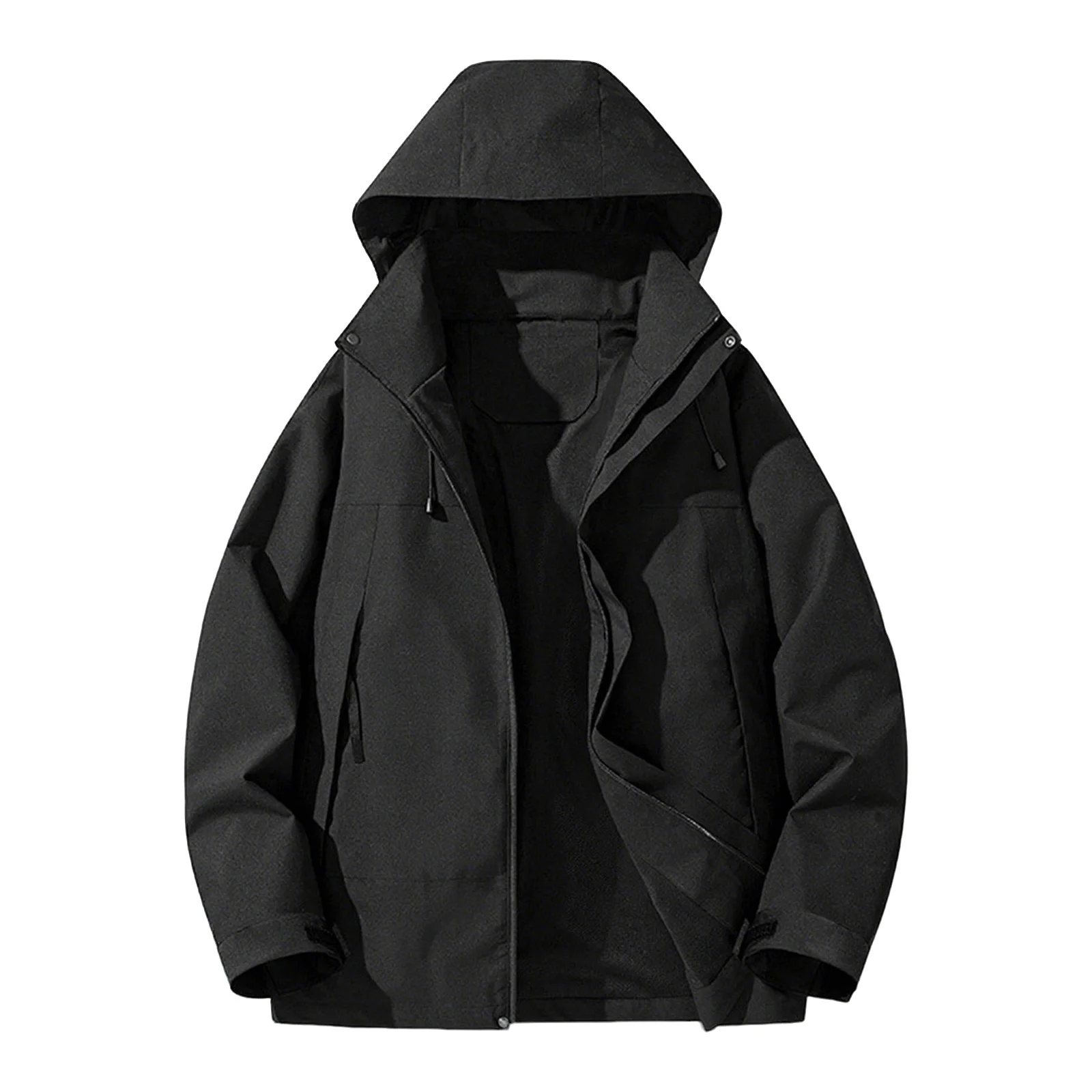 Chaqueta de moda para exteriores para primavera y otoño para hombre, abrigo informal transpirable con capucha, resistente al viento, repelente al agua, para senderismo y escalada