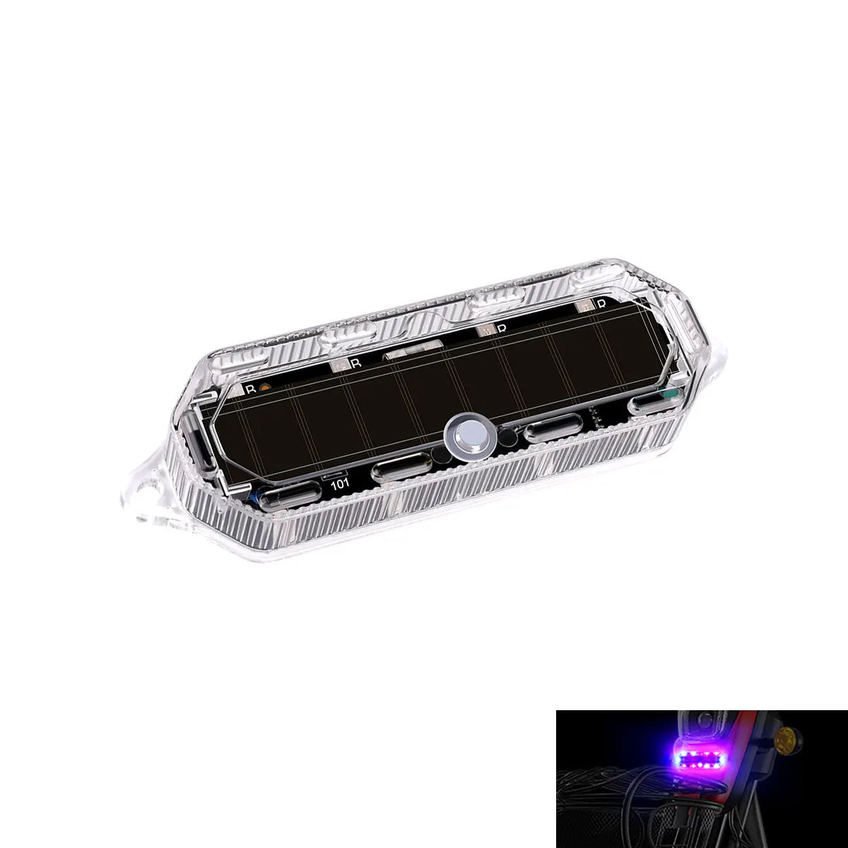 1/2Pcs Solar Wireless LED Solar Strobe Warning Light for Motorcycle Car Bike Truck Anti-collision Breathing Light Signal Lamp