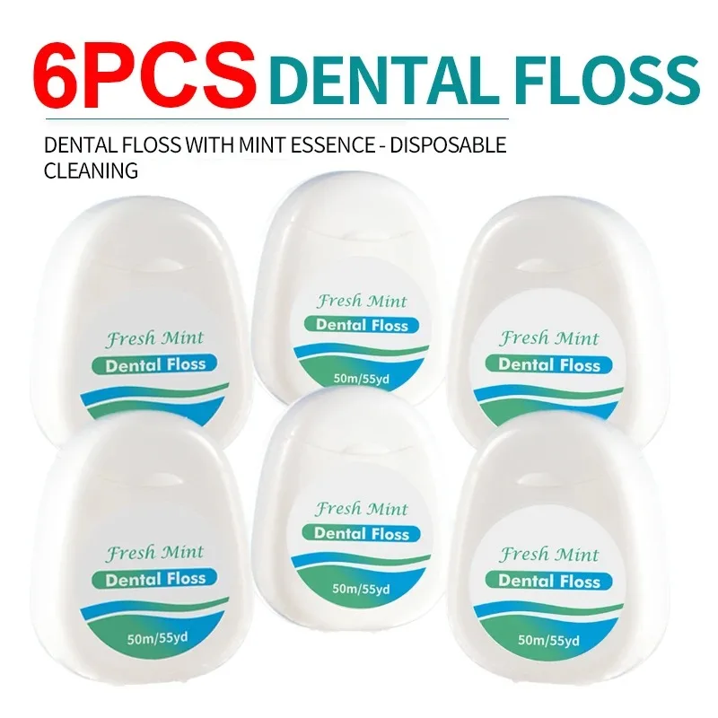 6/12pc Mint Roll Dental Floss for Removing Plaque and Food Residues -Oral Cleansing - Multi Care Oral Care - Fine Thread Safety