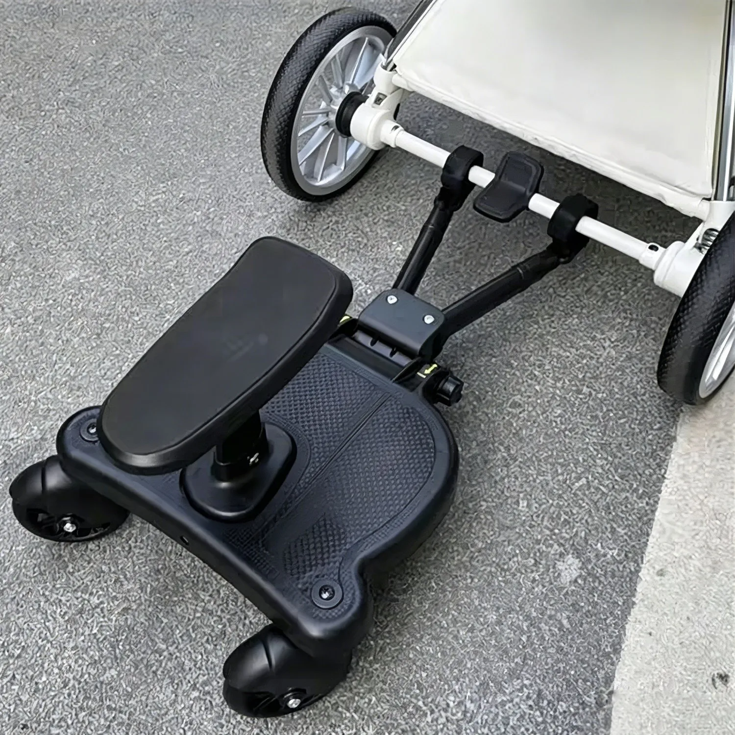 Planche universelle 2-en-1 pour poussette avec siège, adaptateur de pédale pour poussette, planche de marche pour enfant, charge 25 kg