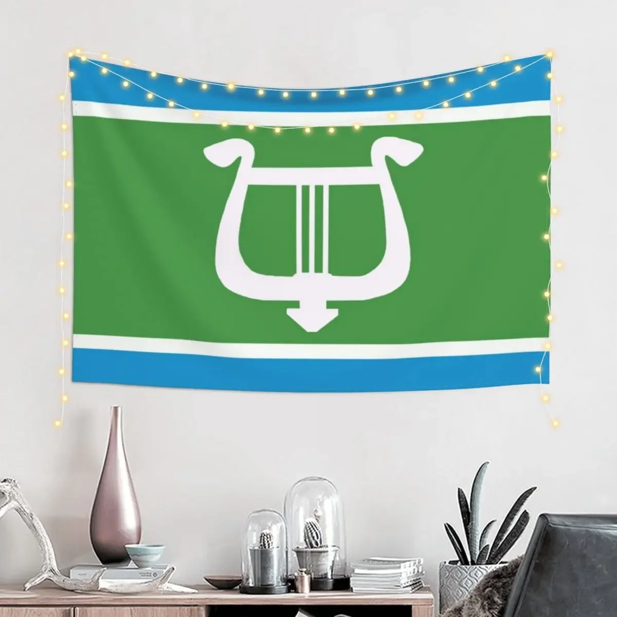 علم جورفيك نسيج كبير لتزيين الغرفة، نسيج الفطر