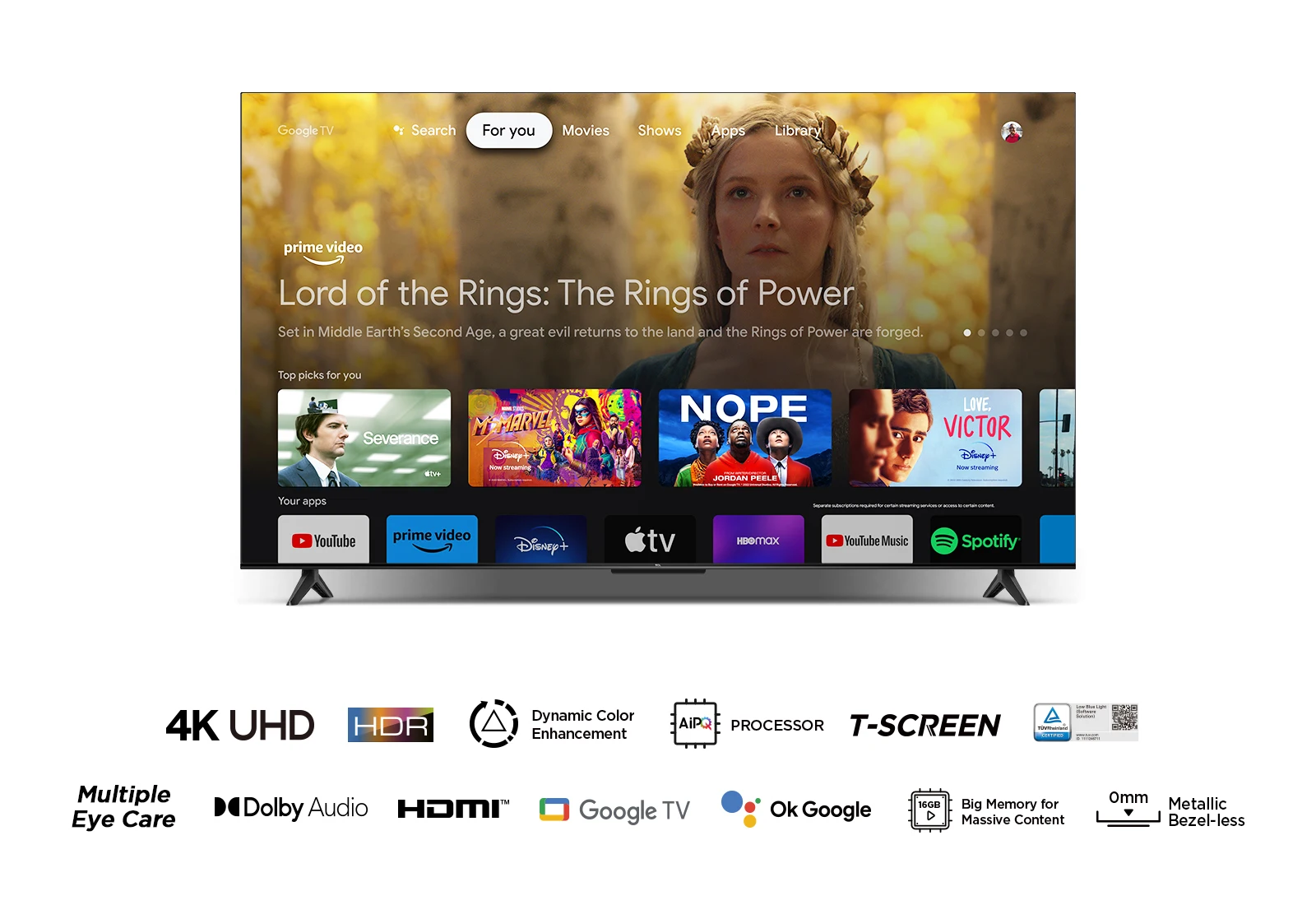 TCL 55 ''P69B/P69K serie 4K Ultra HD HDR Smart TV asistente de Google TV, Audio Dolby, HDR10 para el hogar sala de estar dormitorio Oficina