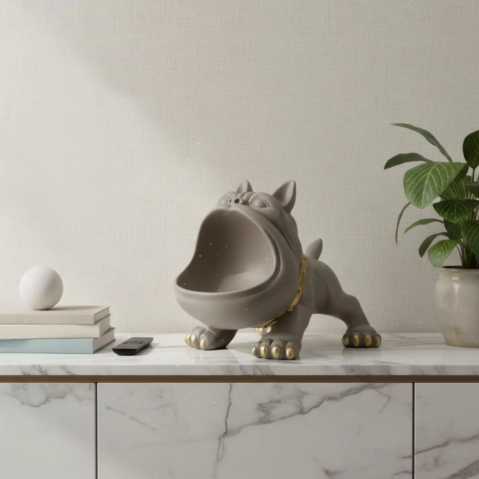 French Canine Key Bowl Entryway Organizer French Canine Statue Tray Dog-Shaped Key Tray Multi-Functional House Decoration