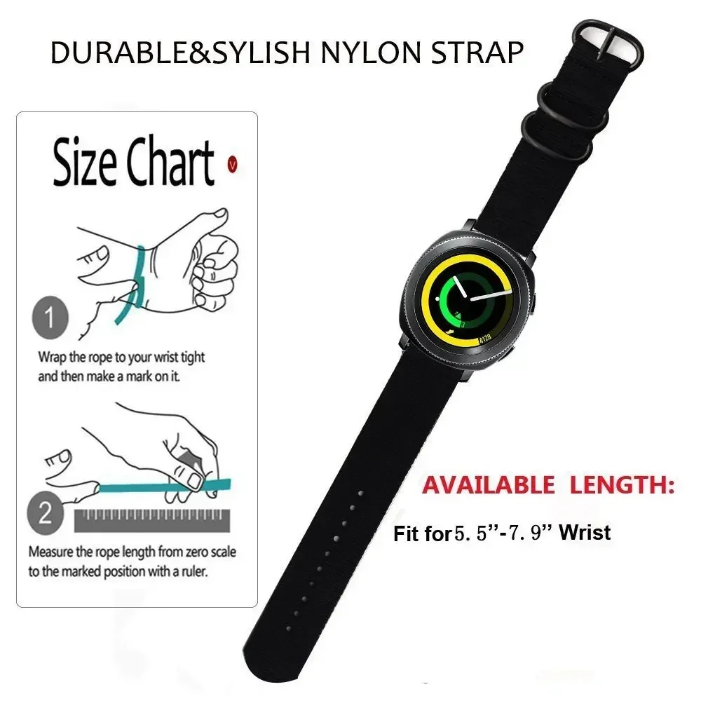 18/20/22/24mm Fabric Nylon Band for Samsung Galaxy Watch 7 6 5 4/6 Classic/5Pro Sport Loop Strap for Xiaomi Redmi 3 Active/Lite
