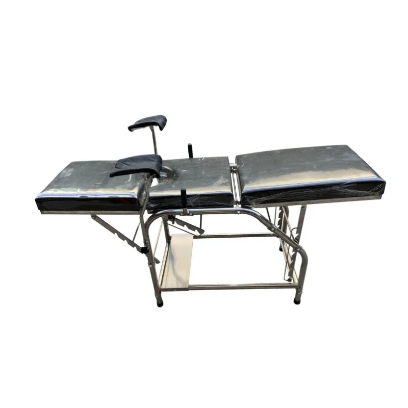 Hospital Stainless steel height adjustable Gynecological Obstetric Labour Examination delivery bed table