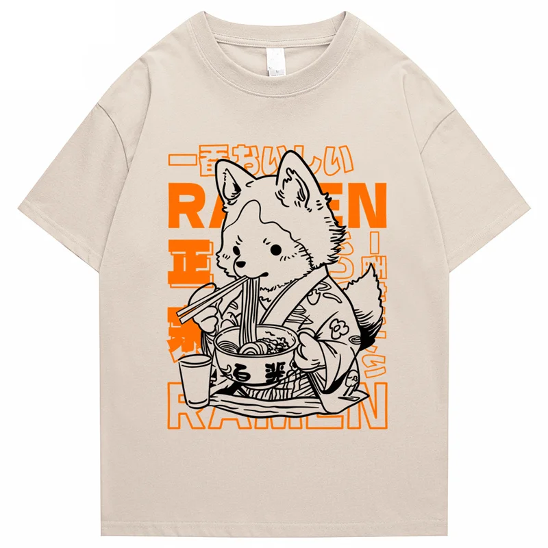 Camiseta con estampado de gato de dibujos animados para hombre, ropa de calle japonesa, Unisex, informal, blanca, de algodón, Y2K, 2024