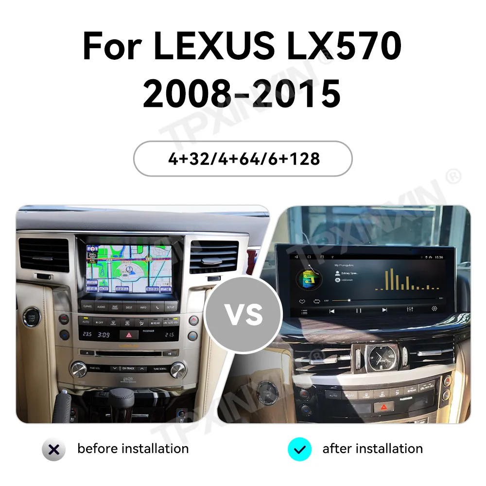 For Lexus LX570 2008 -2015 Android Car Radio Multimedia Video Player Wireless Carplay Autoradio Stereo GPS Navi Head Unit Screen