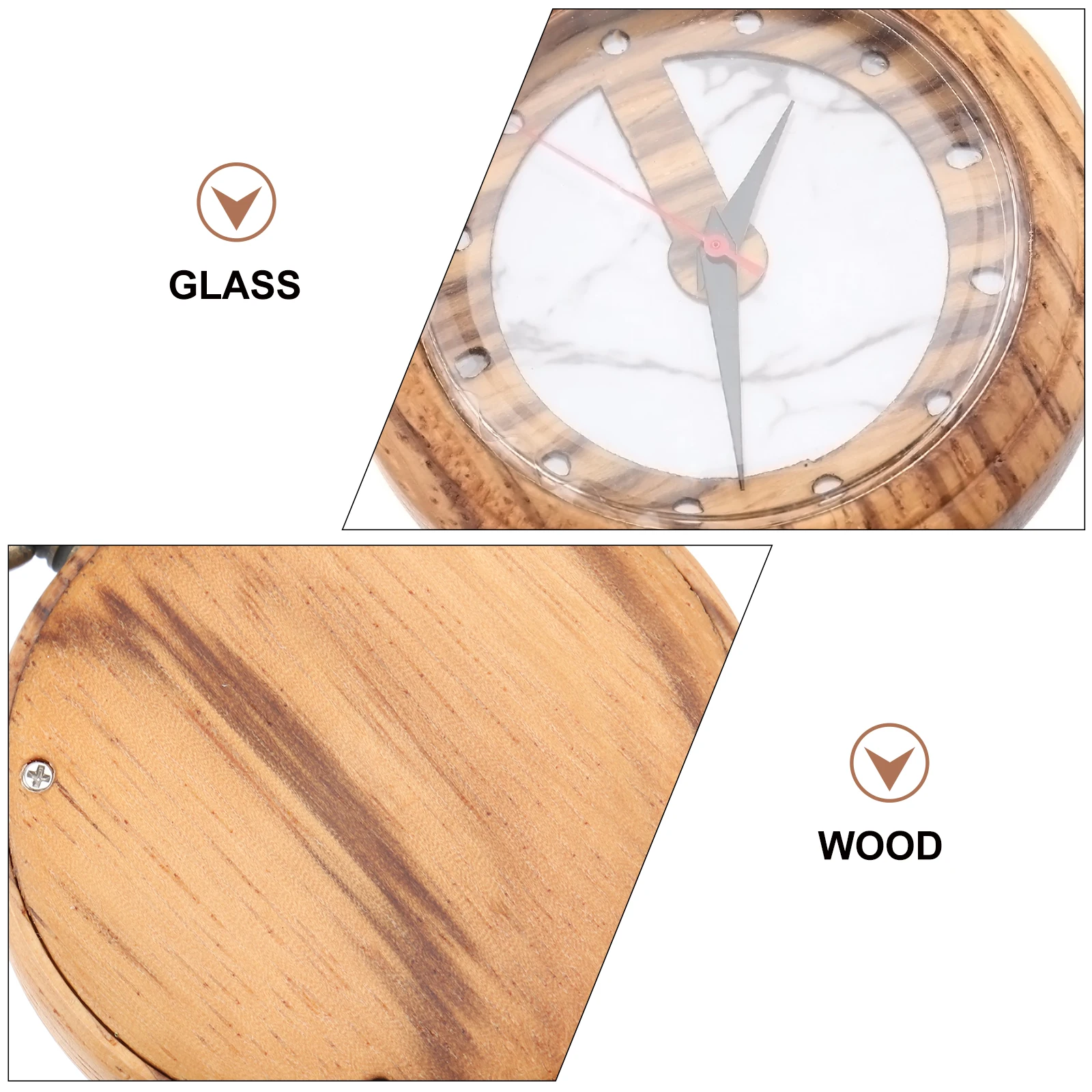 Wooden Quartz Watch for Men Women Glass Pocket Watch Precise Timekeeping Gift