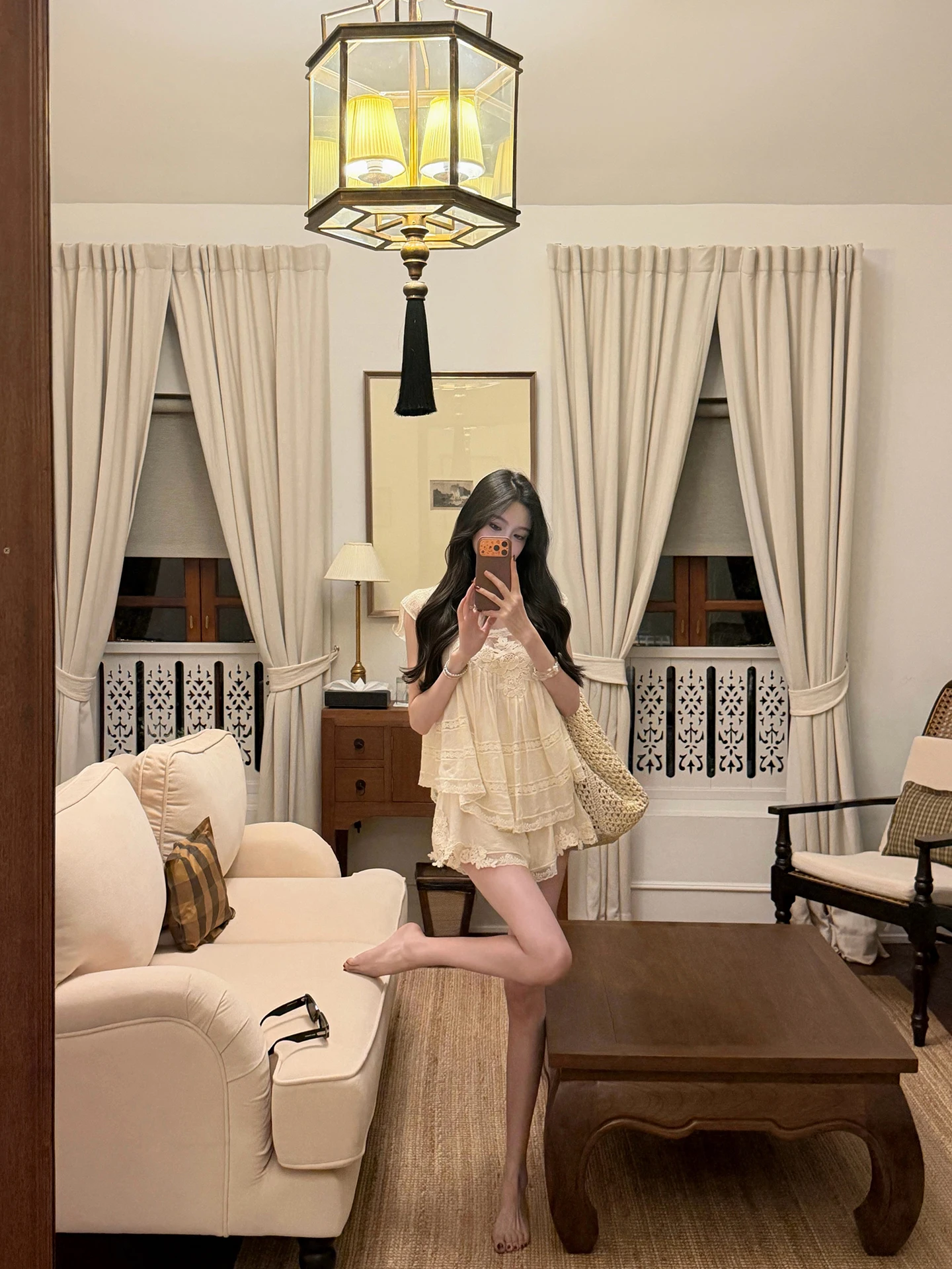 

Fbblimit Silk Lace Patchwork Silk Cotton Tie Waist Vest High Waist Shorts Holiday Set Women's Casual Style Breathable Fashion...