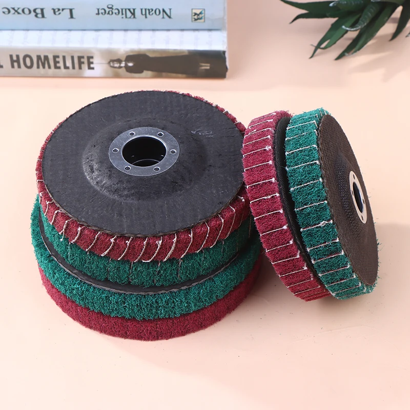 100/115/125mm Grinding Wheel For Angle Grinder Nylon Fiber Flap Polishing Wheel Disc 5 Inch Non-Woven Grinding Wheel Metal Wood