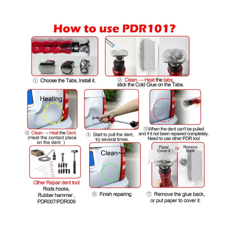 WOYO PDR101 Car Dent Remove Tool Slide Hammer Dent Puller Auto Body PDR Tool for Car Hail Damage Removal