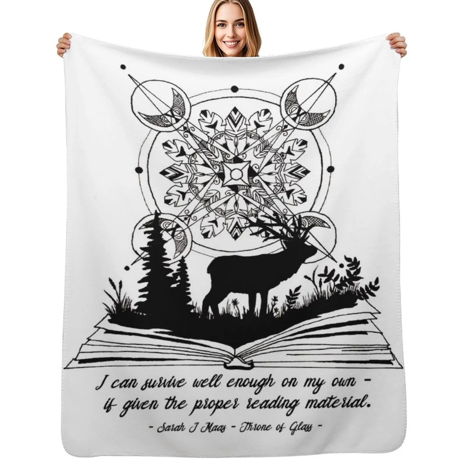 ToG Deer Quote Plain (SJM Art Collection) Throw Blanket Blankets For Baby Loose for sofa valentine gift ideas Thermal Blankets