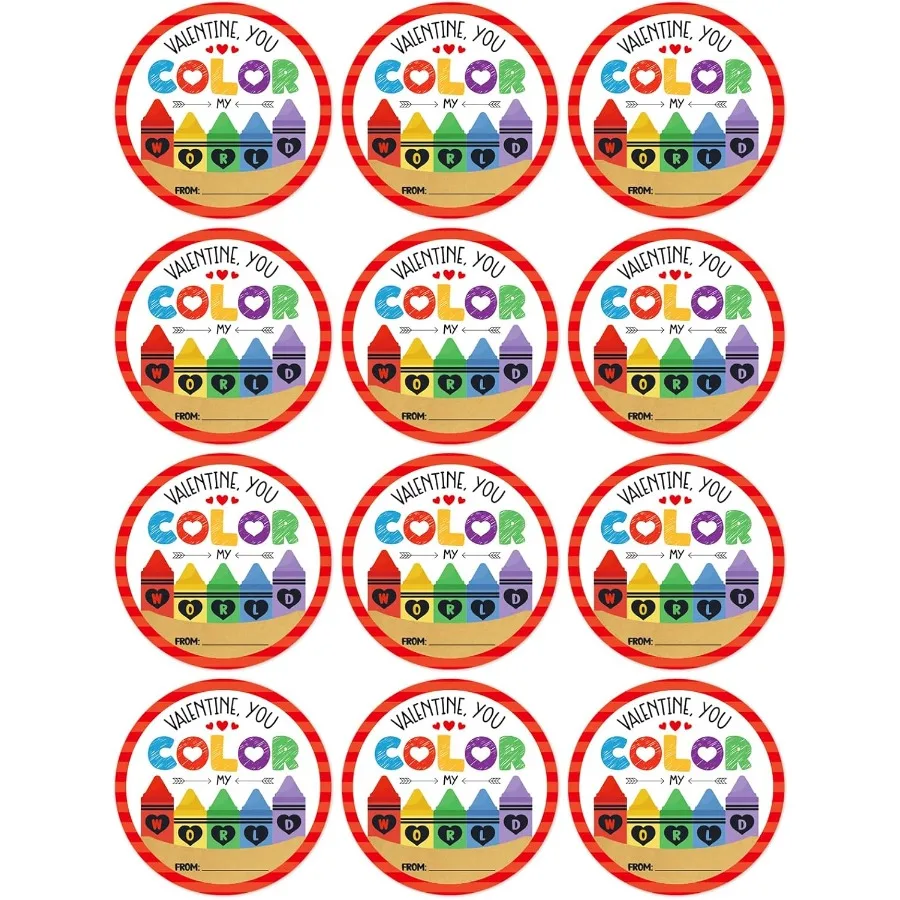 

Valentine's Day Stickers - Valentine You Color My World 36Pcs Envelope Seals Labels Stickers Valentine's Day Gifts Stikers for