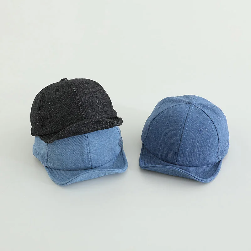 

Baby Blue Denim Peaked Hat Fashion Cowboy Children Duck Tongue Hat 2-5Year Boy Girl Solid Color Baseball Cap Kids Sunshade Visor